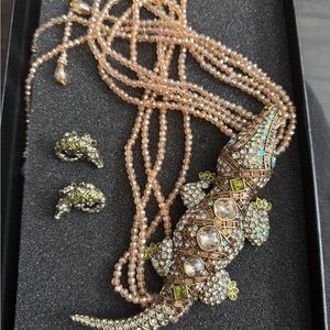 Heidi Daus Gold and Silver Lizard Necklace